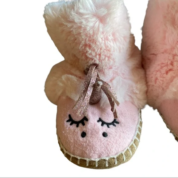Hanna Andersson Pink Unicorn Slippers Size 9-10 - Picture 2 of 11